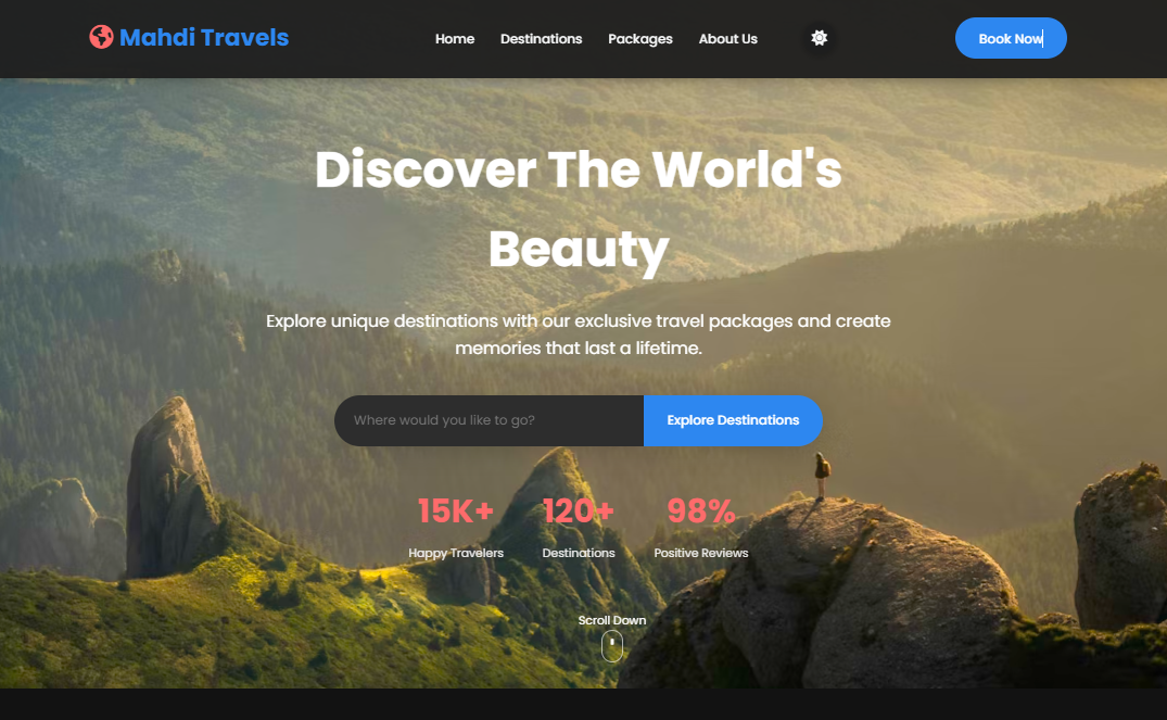 Travel Agency Landing Page Screenshot